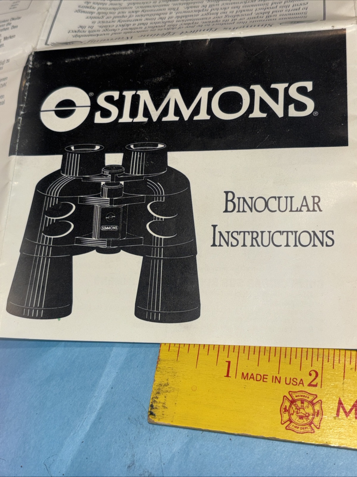 Simmons Binocular Instructions Only
