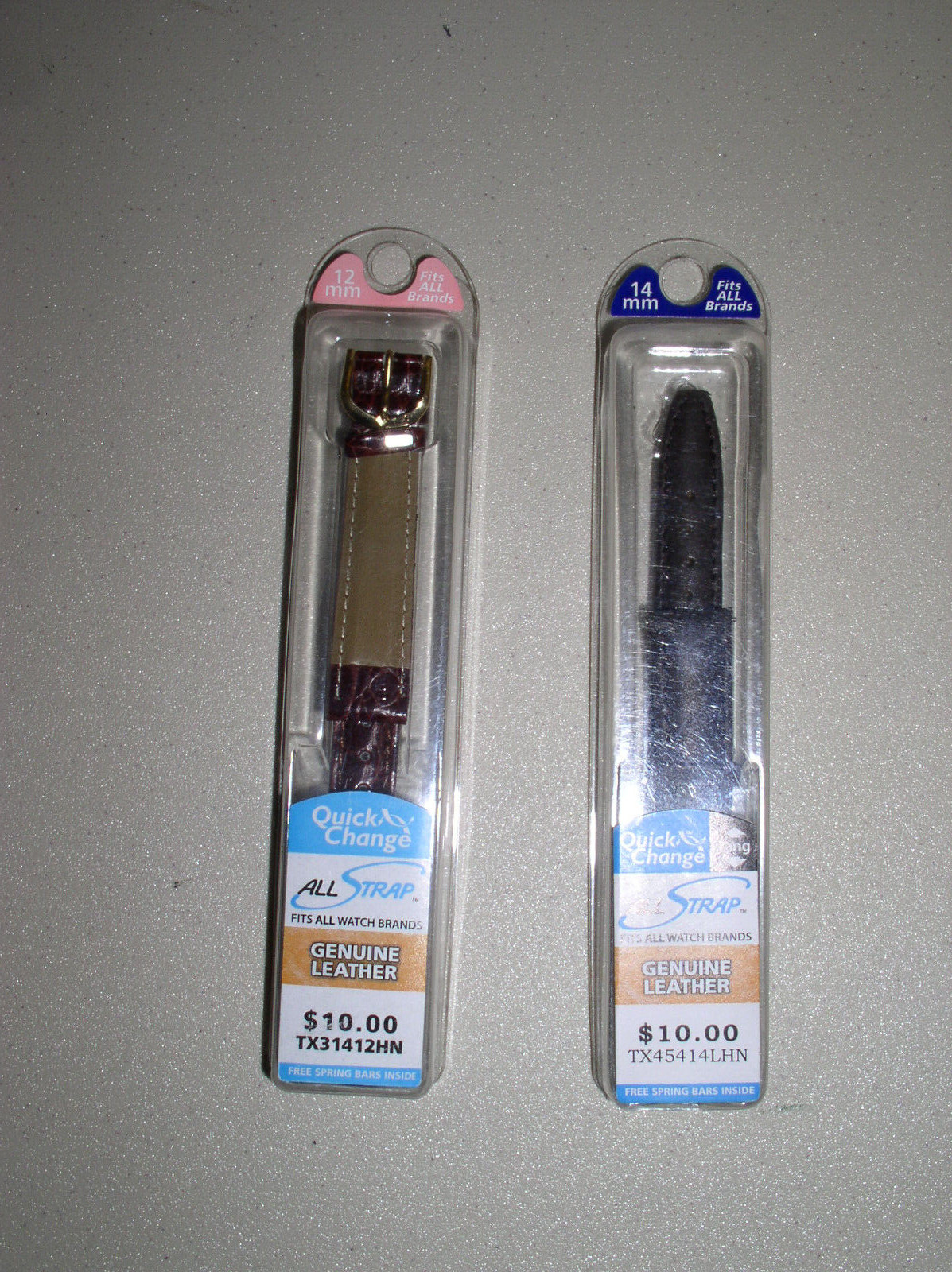 Voguestrap Genuine Leather 12mm & 14mm Quick Change Watchbands Lot of 2 READ D