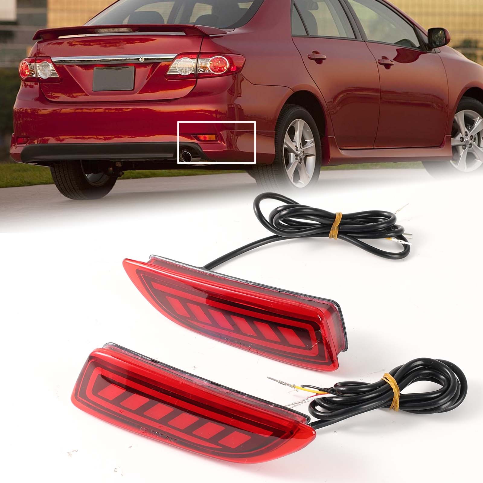 For Toyota Corolla Lexus 2011 2012 2013 LED Rear Bumper Reflector Brake Lights