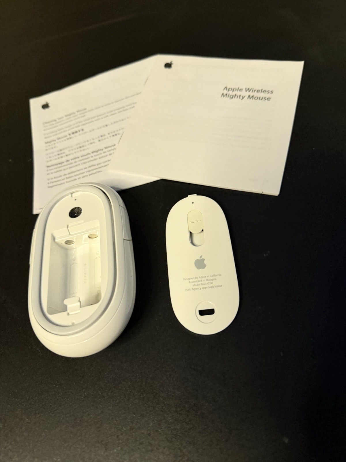 Apple Wireless Mighty Mouse A1197 Bluetooth White OEM Tested Clean