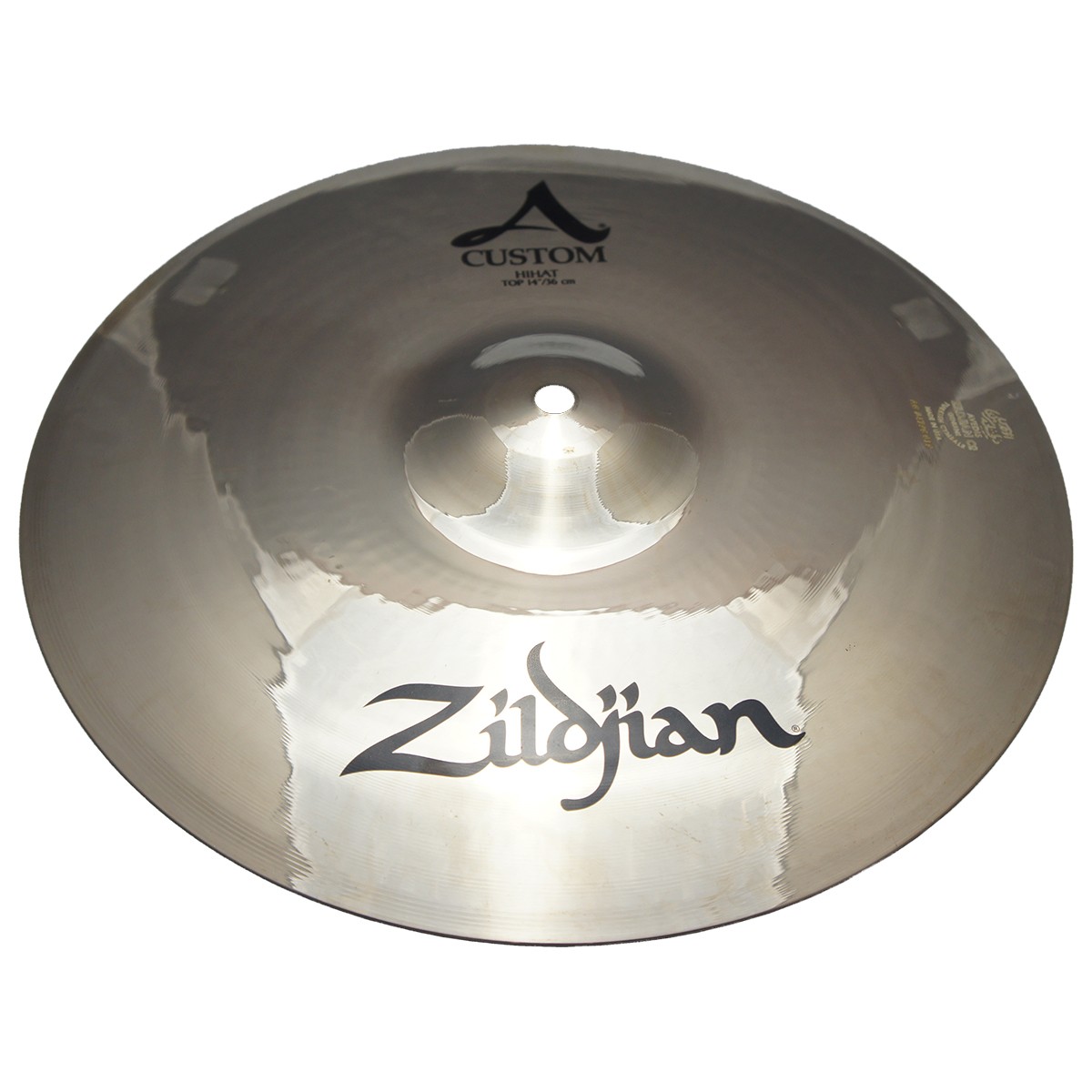 Zildjian A20511 14" A Custom Hi Hat Top Brilliant Hihats Drumset Cymbal - Used