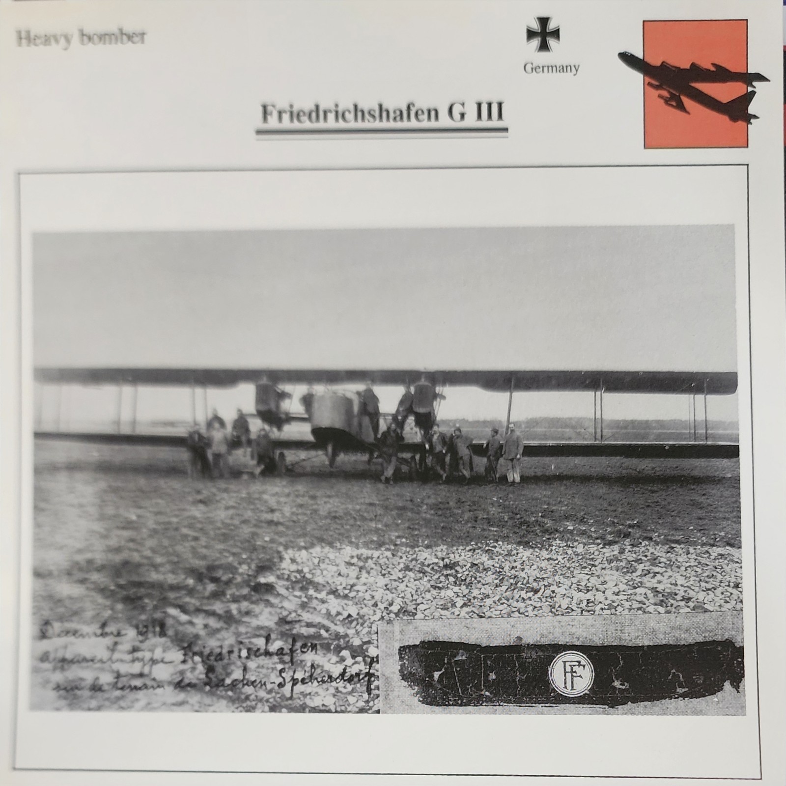 Friedrichshafen Plane Picture Original Aircraft Vtg Specs Detail Collector Card