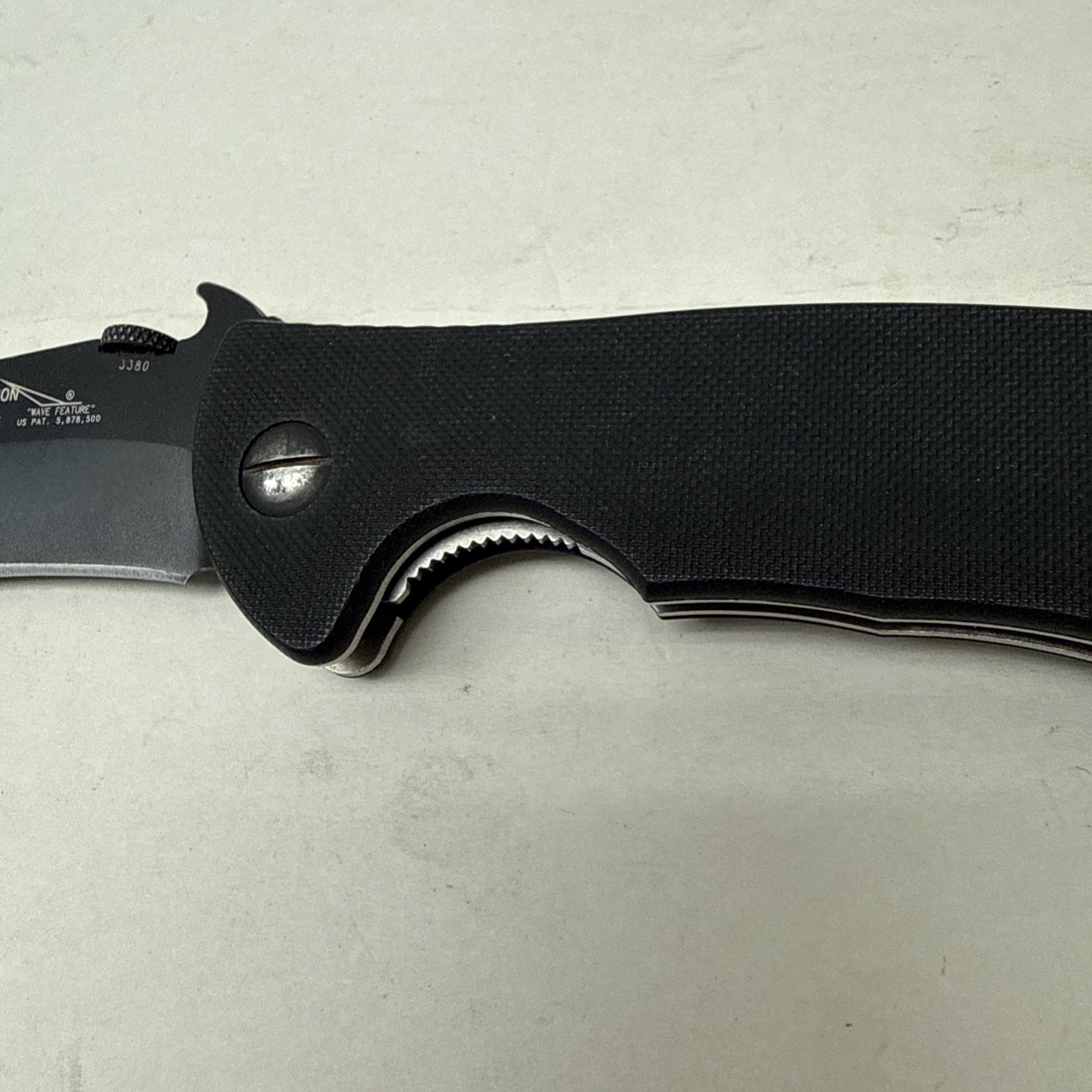 2005 Emerson Mini Commander Wave Feature Black G10 Grips Mini Com