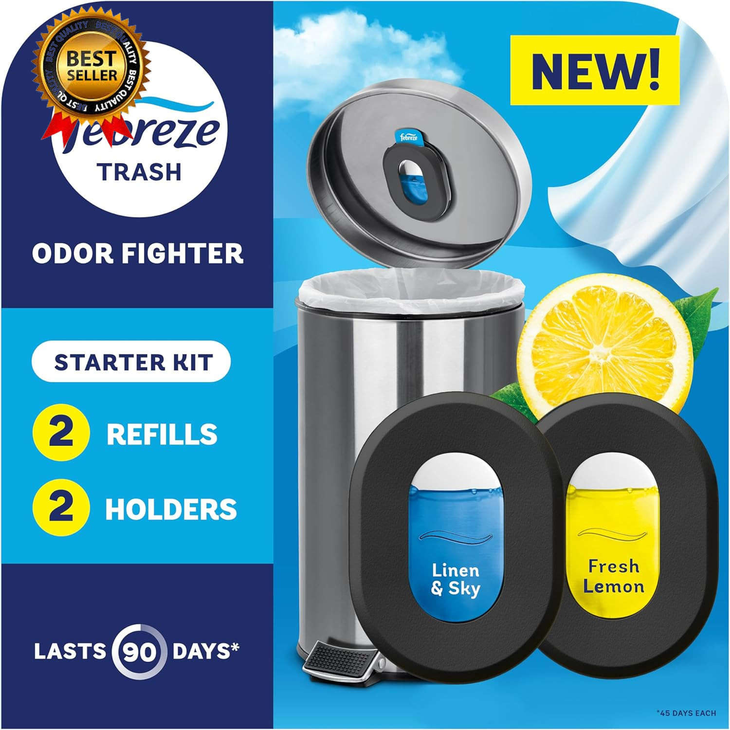 Trash Can Odor Fighter Can Air Freshener Stick On Deodorizer for Garbage Cans...