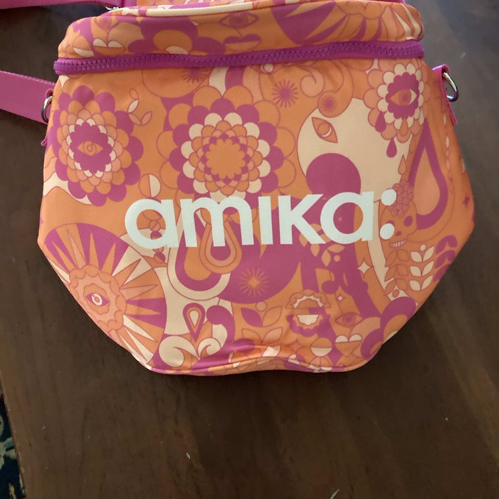 Amika Cooler Bag: Insulated Soft Collapsible New Pink Orange Yellow Flowers