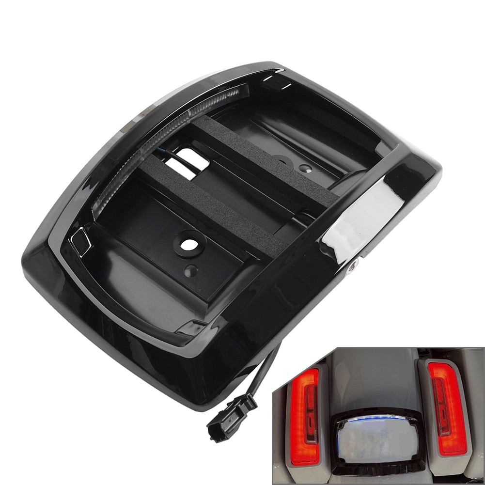 Curved License Plate Frame W/Light For Harley Touring Street Road Glide 23-25