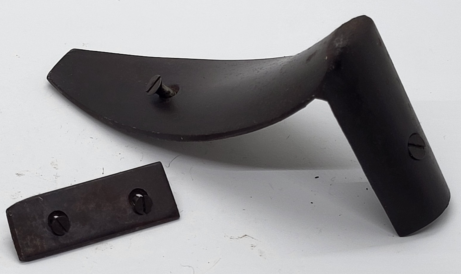 CVA Mountain Rifle browned steel buttplate and toe plate with screws