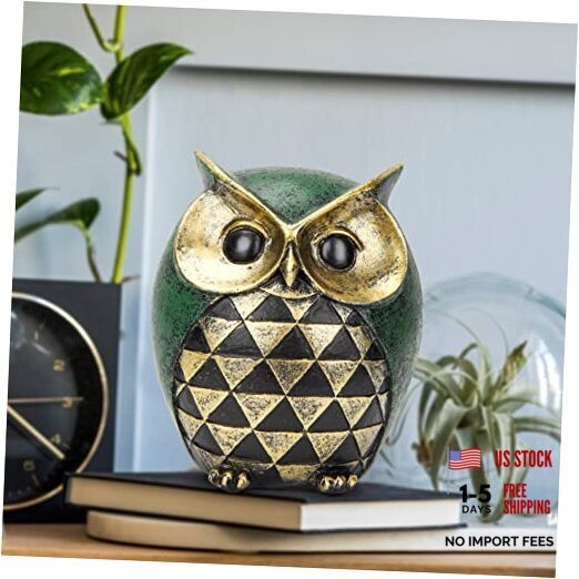 Owl Statue for Home Decor Accents,Owl Decor for Modern Bathroom Green