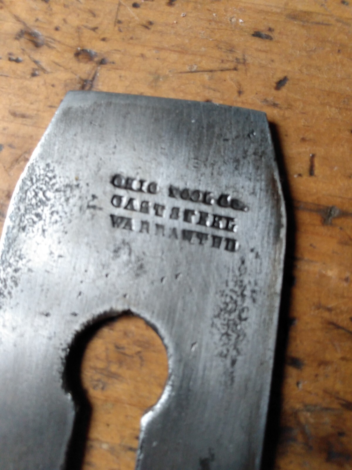 Ohio Tool Co , 2-1/4" single taper plane blade.