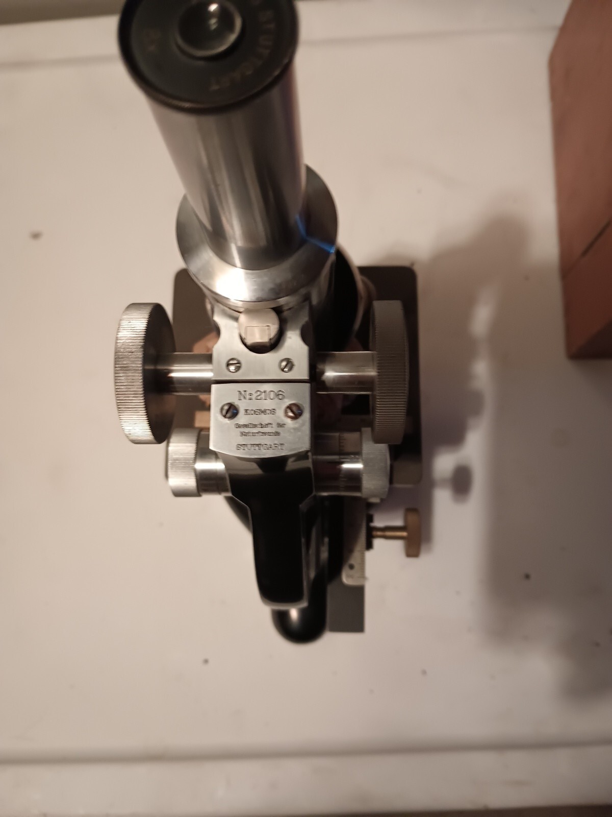 Vintage laboratory microscope KOSMOS STUTTGARD Model 2106 Germany.
