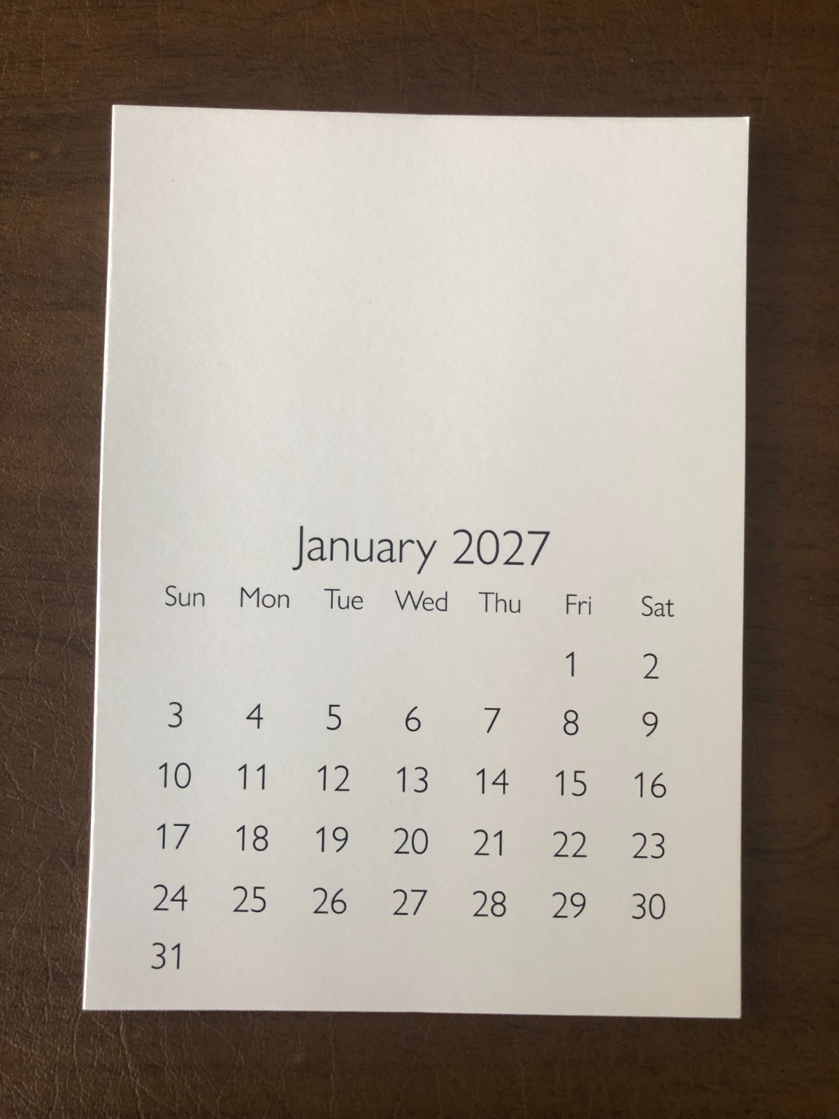2027 Blank XL Mini Calendar 5" x 7" SCRIPT FONT (LOT of 25) DECORATE, STAMP, DIY