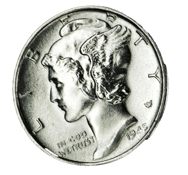 1945-D Mercury Dime – Brilliant Uncirculated – Full Bands (Inventory A)
