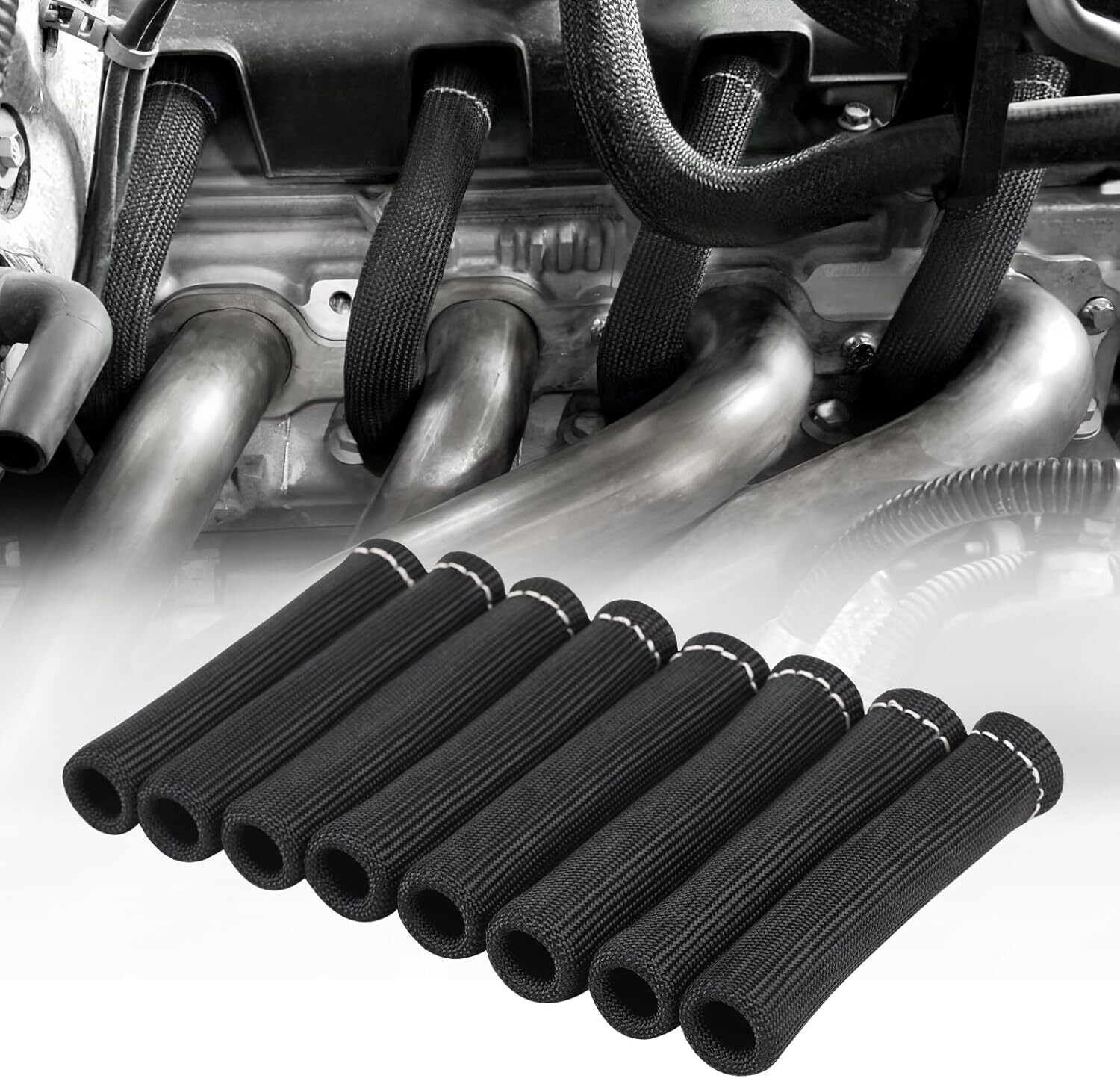 Spark Plug Wire Heat Shield Sleeve 2500°Spark Plug Boot Protector Wire Boot Wrap