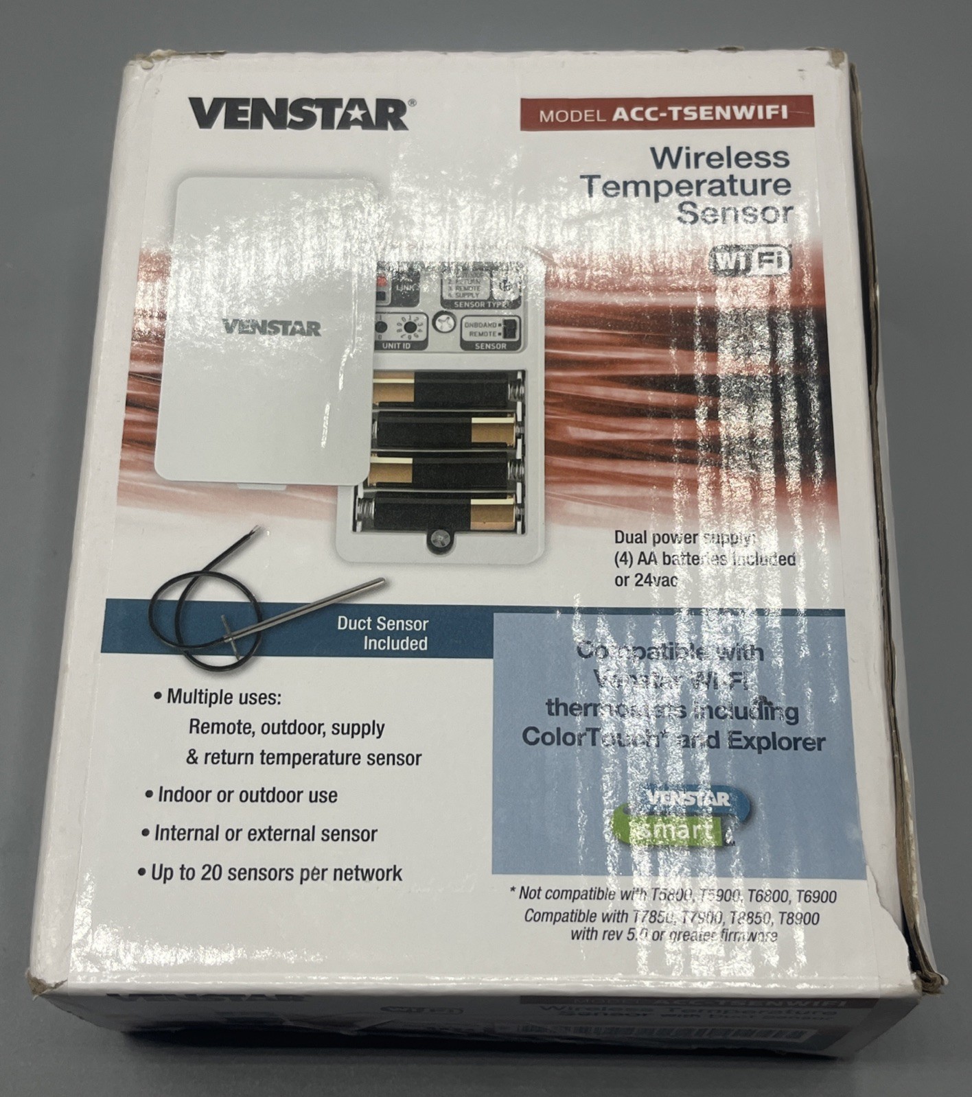 Venstar ACC-TSENWIFI Wi-Fi Wireless Smart Temperature Sensor With Duct Sensor