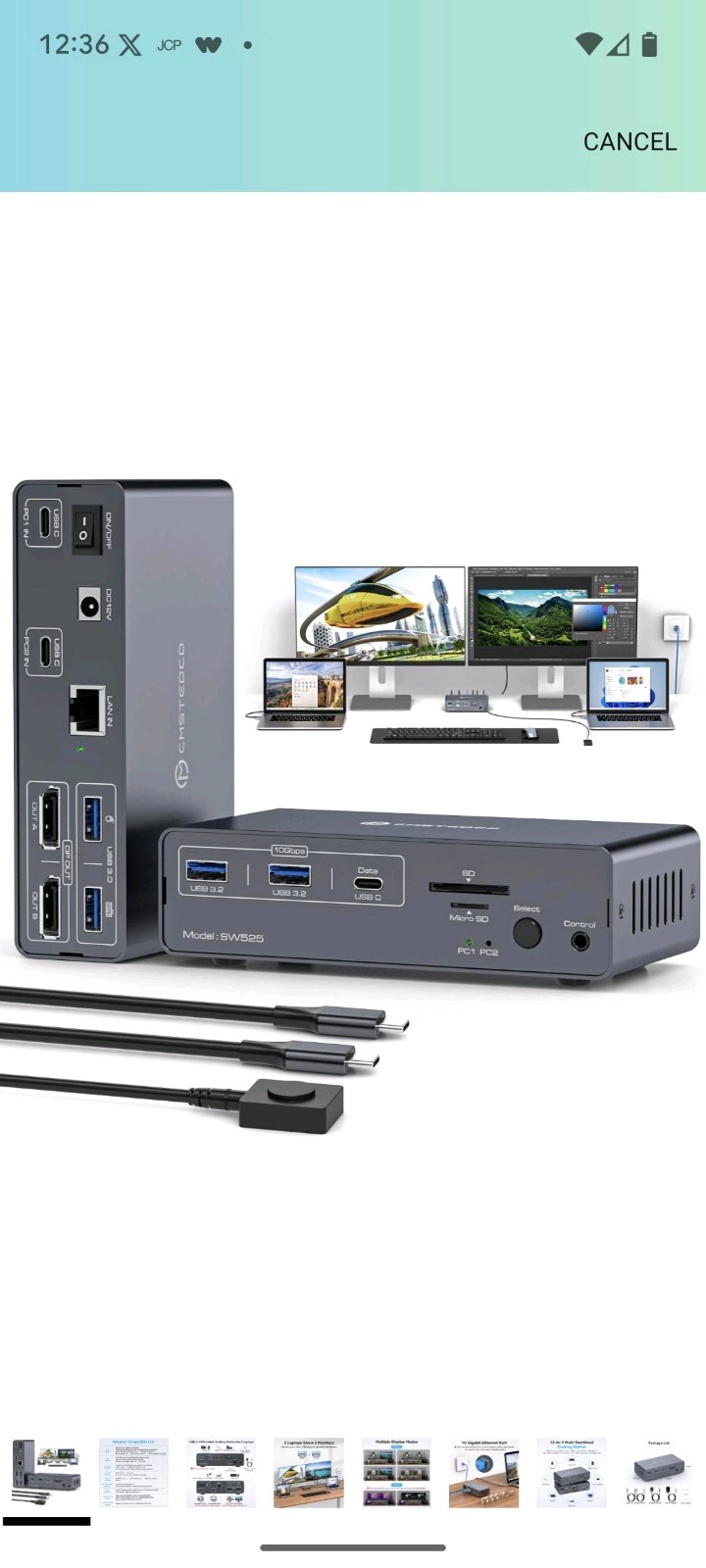 CMSTEDCD KVM Docking Station 4K120Hz USB C KVM Switch 2 HDMI