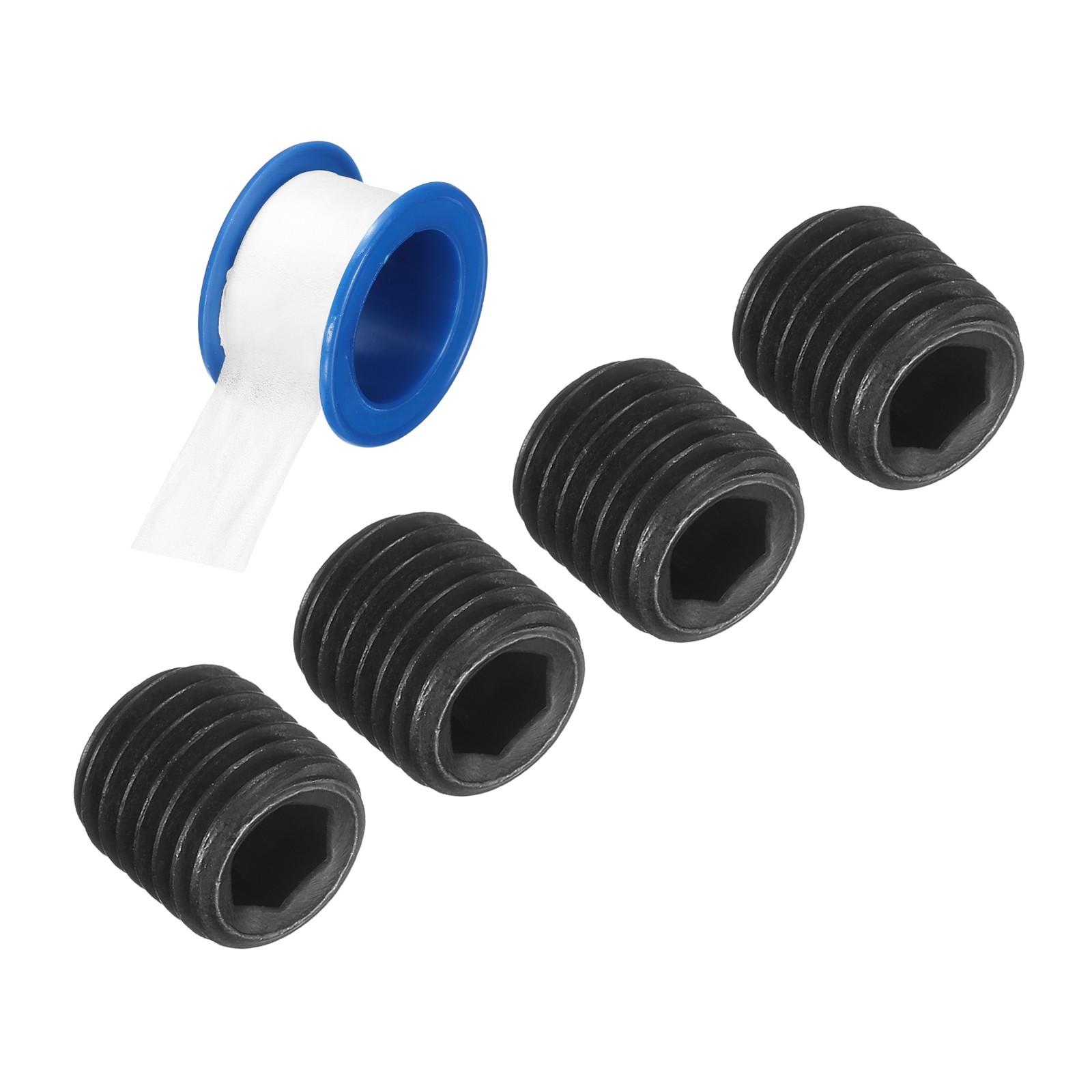 4Pcs M12x1.5x12 Carbon Steel Male Thread Internal Hex Pipe Plug Fitting Socket
