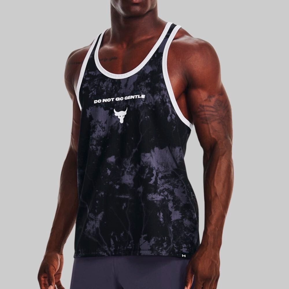 Under Armour Men's Project Rock Mesh Printed Tank Top 1373575-002 NWT XL