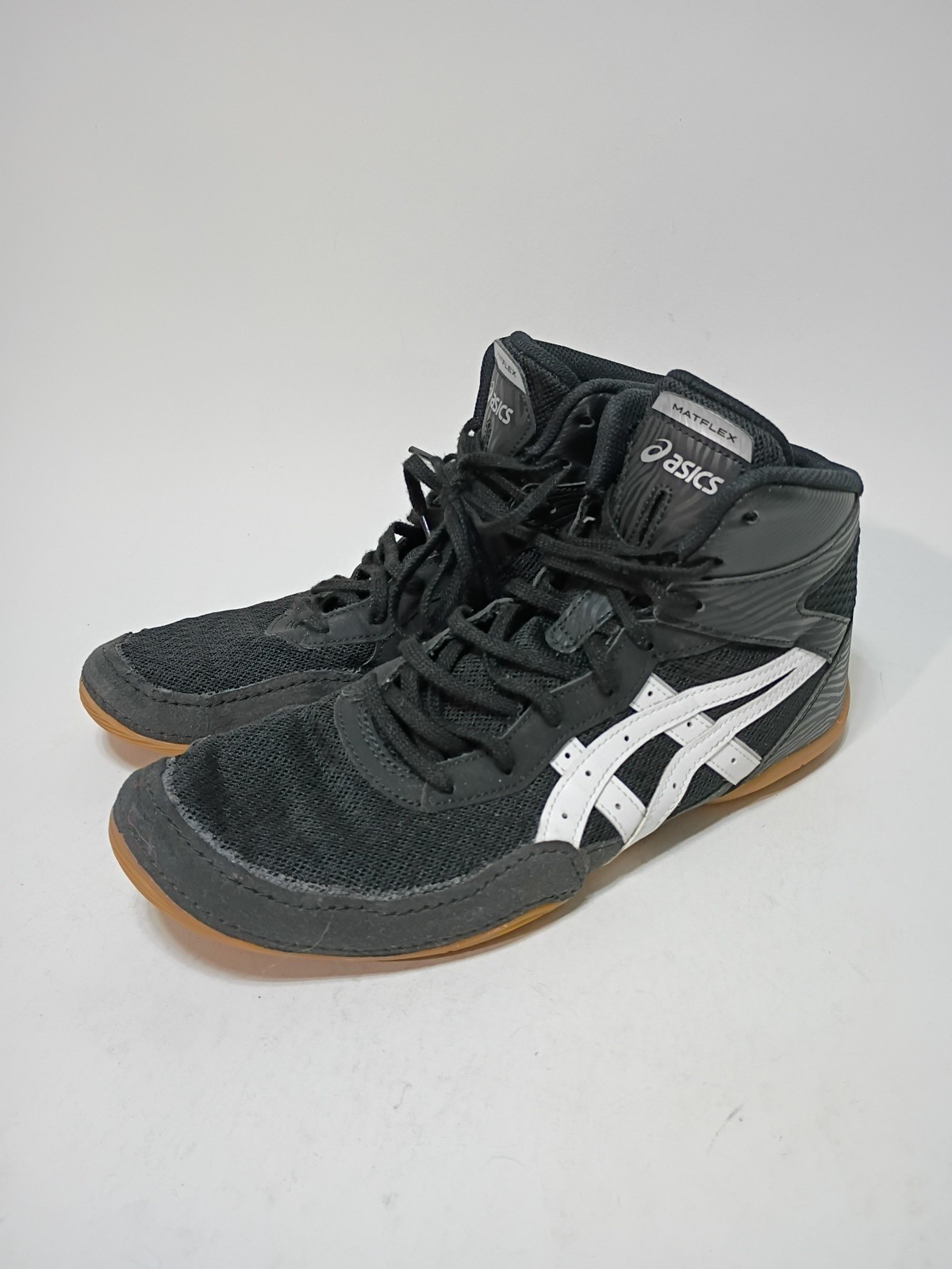 ASICS Matflex Wrestling Shoes Teens/ Mens Size 10 Black Lace High Top Great Cond