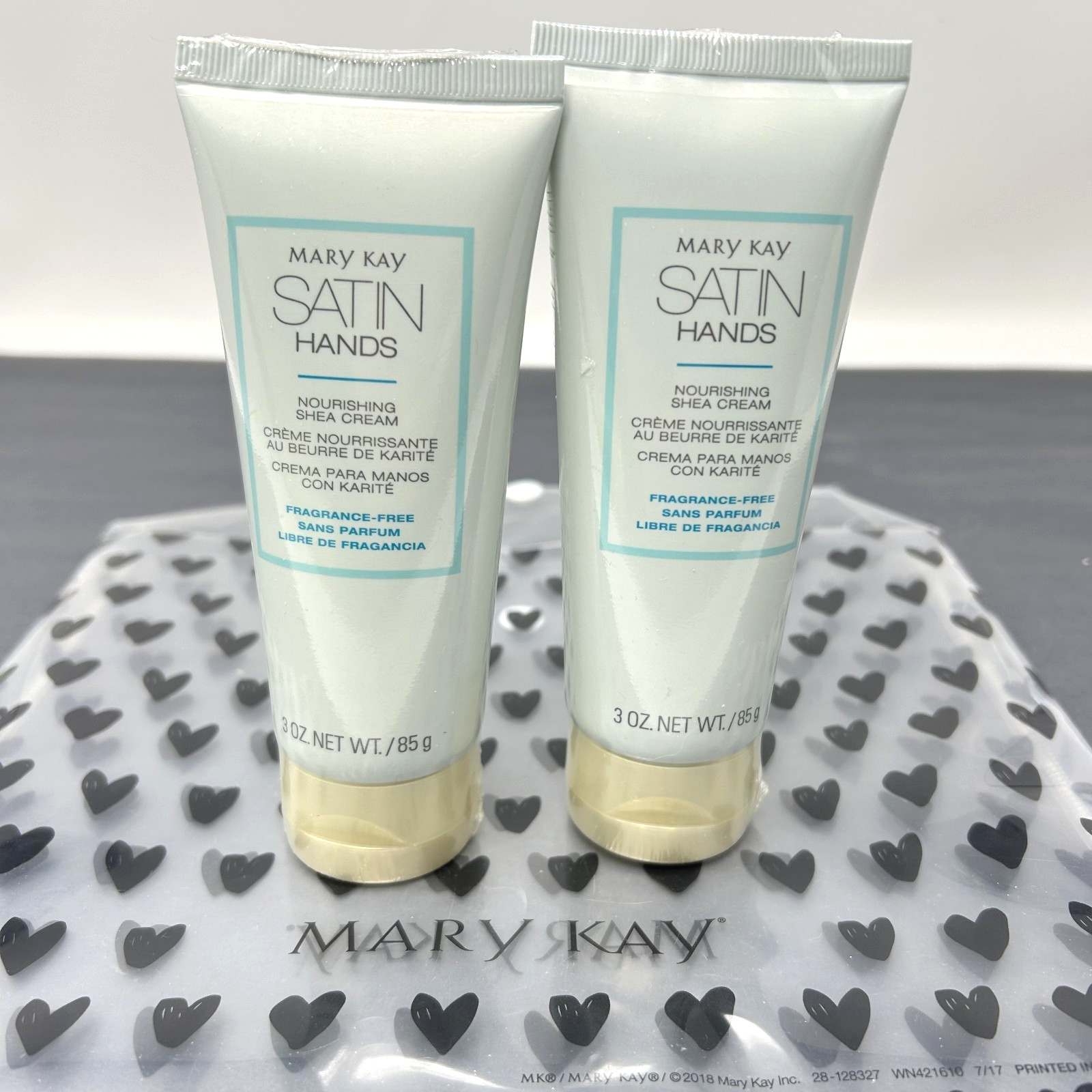 Lot of 2 Mary Kay Satin Hands Fragrance Free Nourishing Shea Cream 3 oz