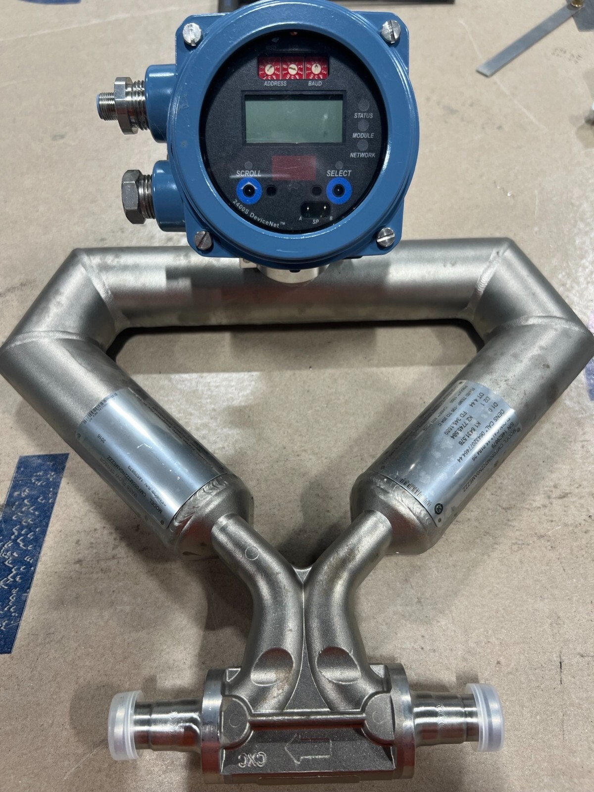 1/2" 150# Micro Motion CMF050 Mass Flow Sensor with Transmitter 2400SIC
