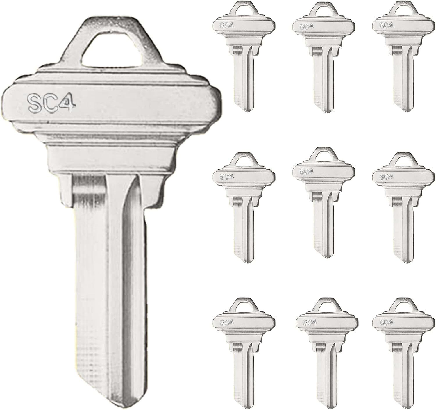 10PCS Uncut Key Blanks SC4 (6SH1) Blank Keys Copper Structures Blank Keys(SC4)