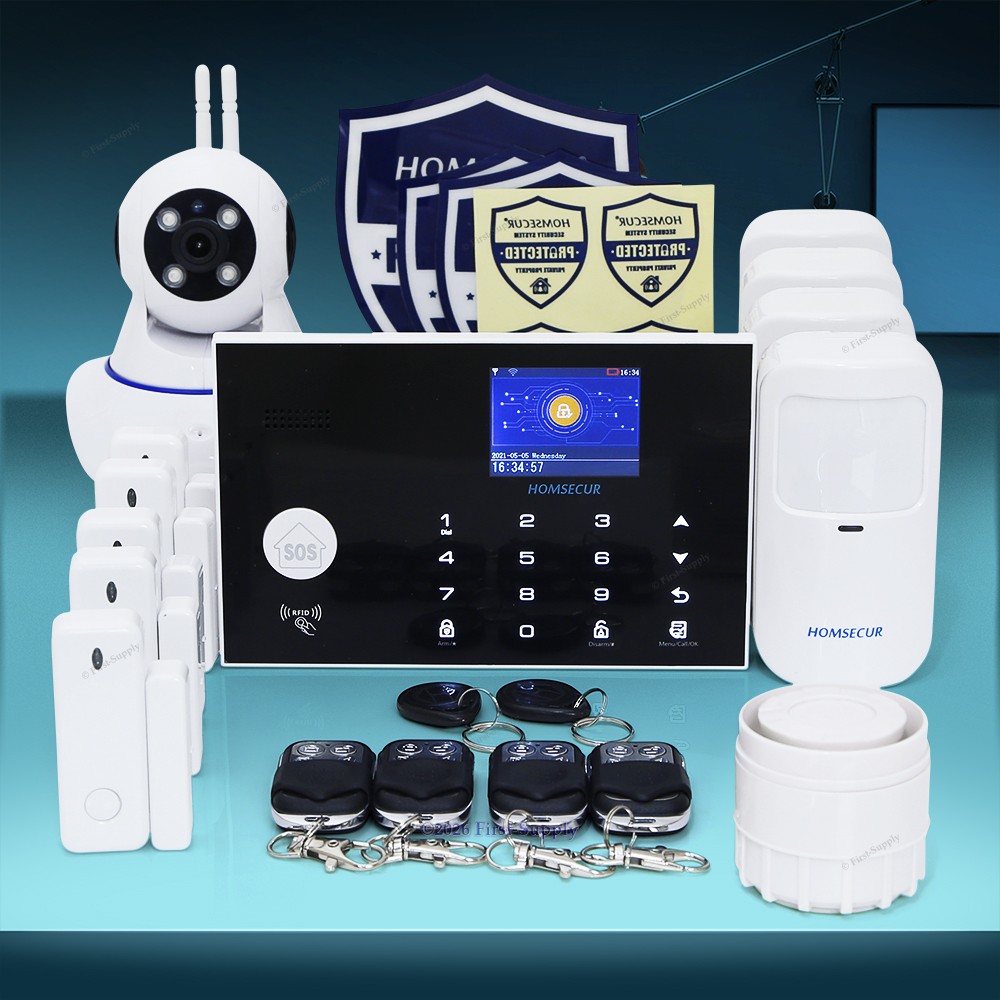 HOMSECUR Wireless&Wired 4G Burglar Intruder Alarm System+Wireless IP Camera
