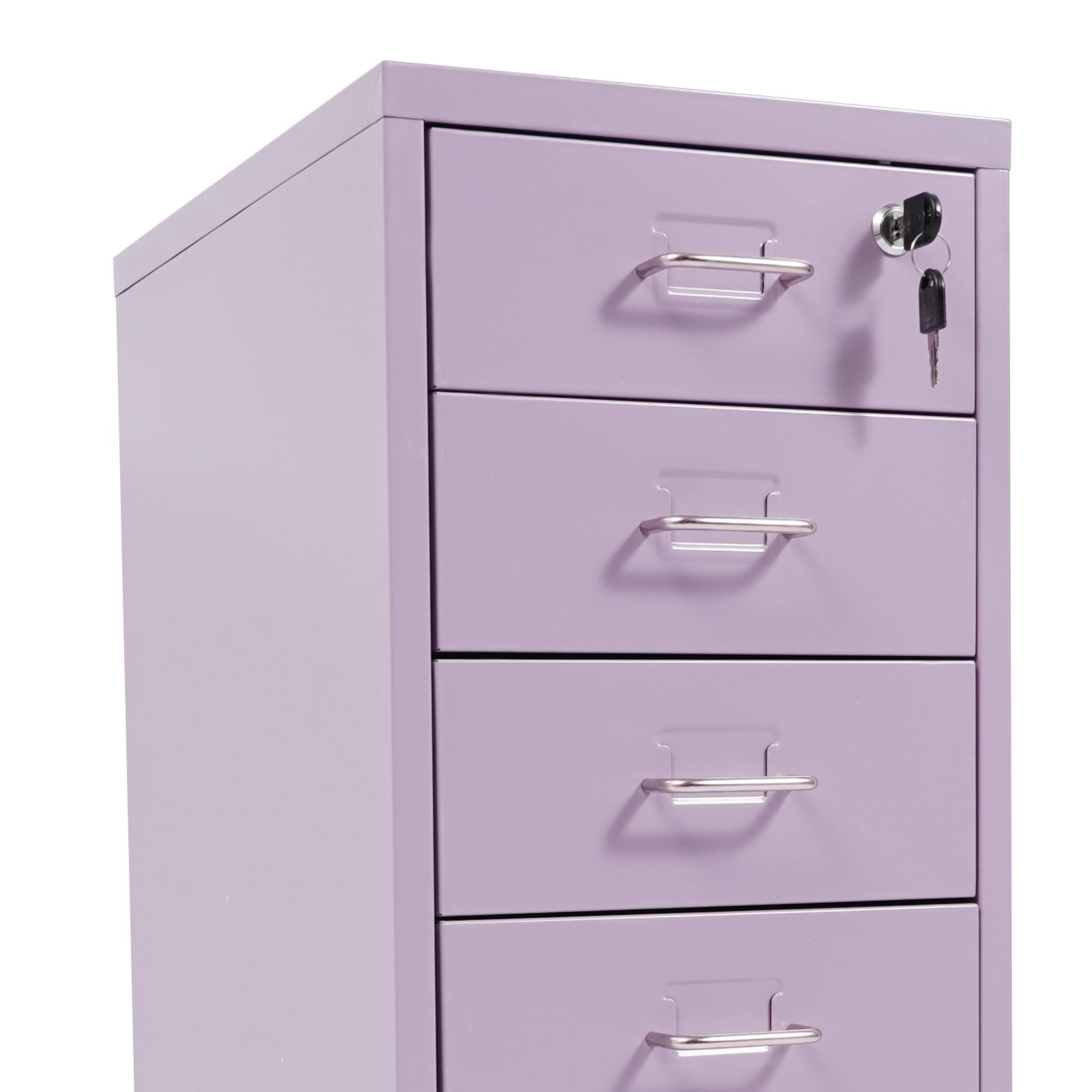 Vertical File Cabinet, Metal File Cabinet with Lock, Filing Cabinet Purple