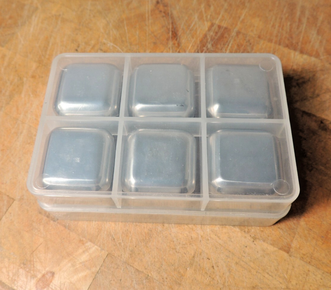6 Stainless Steel Ice Cubes Whiskey Chilling Stones with Box