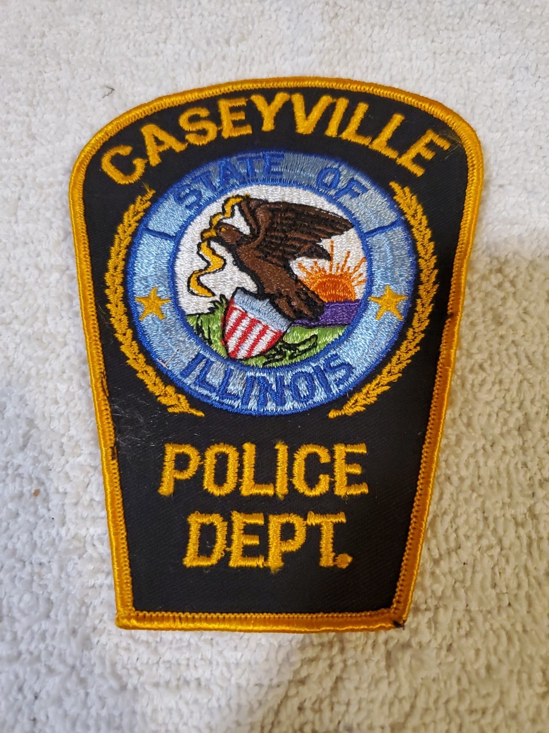 Vintage Caseyville Police Department shoulder patch from Illinois