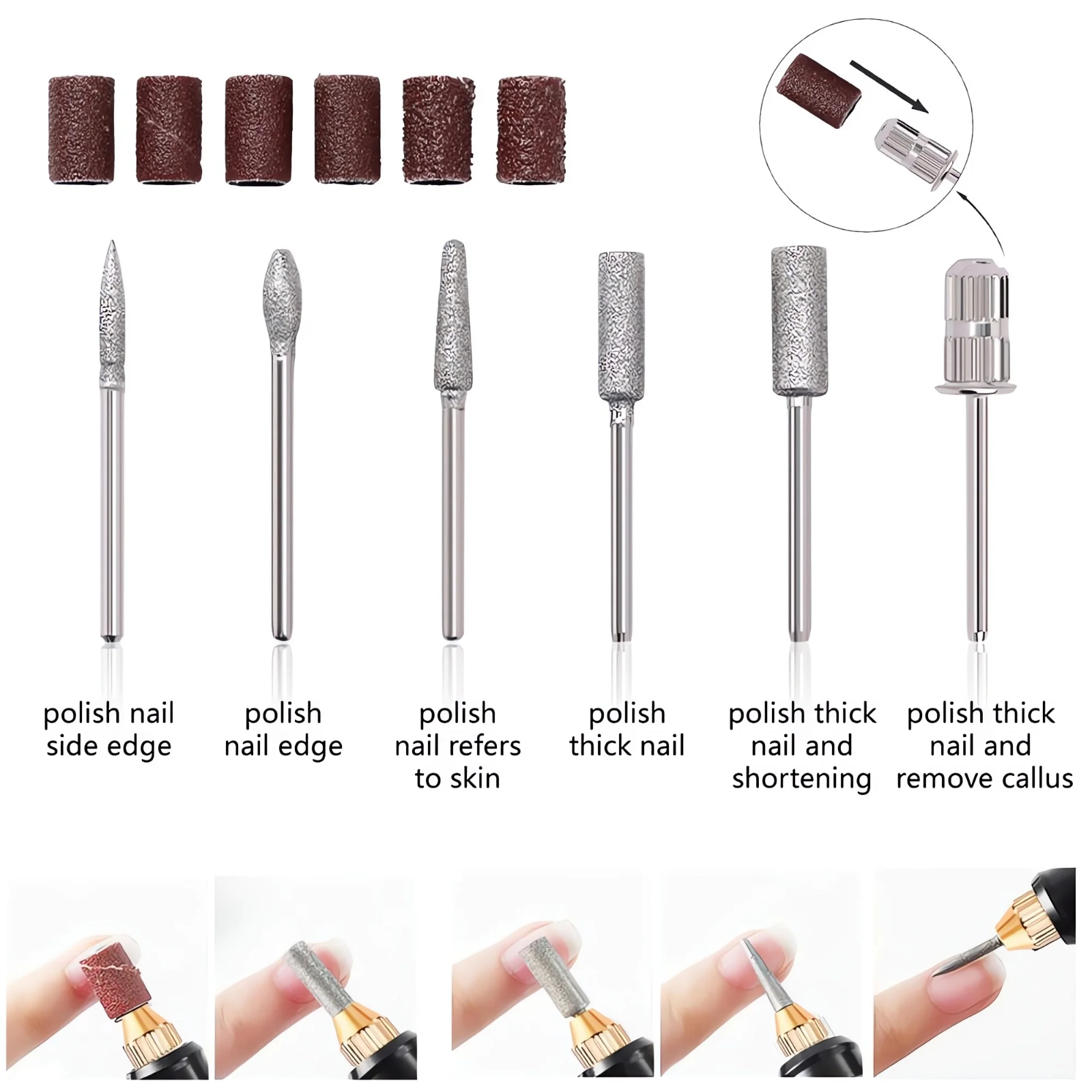 Electric Drill File Nail Machine Nail Sander Manicure Machine Pedicure Tool Set