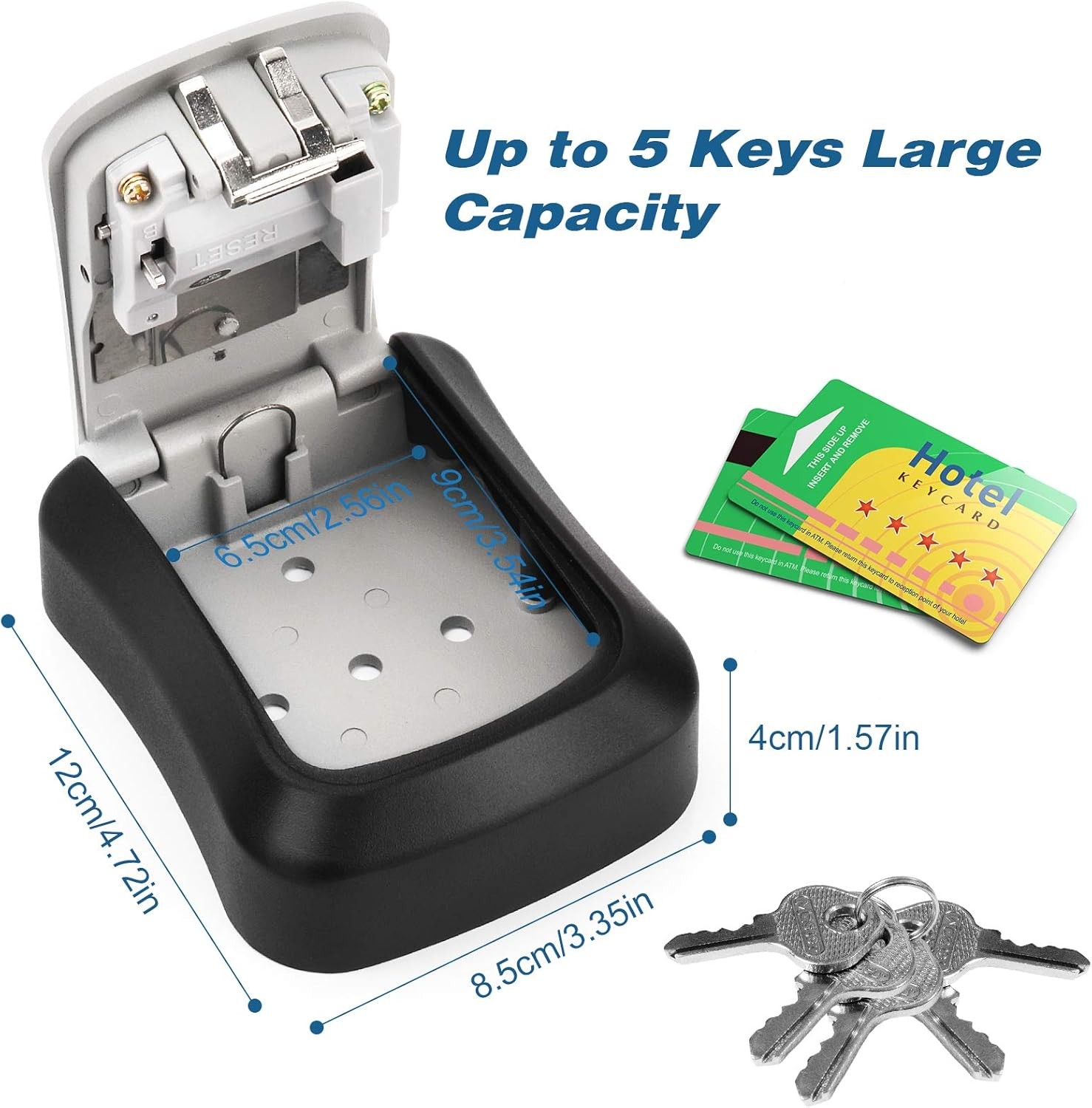 4 Digit Key Safe Box Outdoor Security Code Lock-Storage Case, with Mount Screws