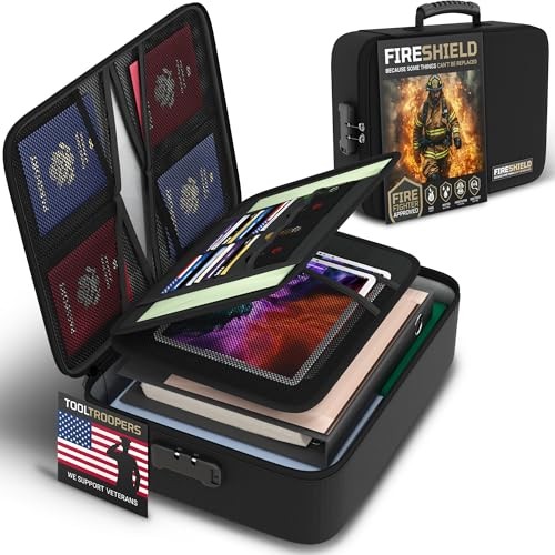 FIRESHIELD PRO 5200°F Fireproof Document Box with Lock – Fire Safe Organizer