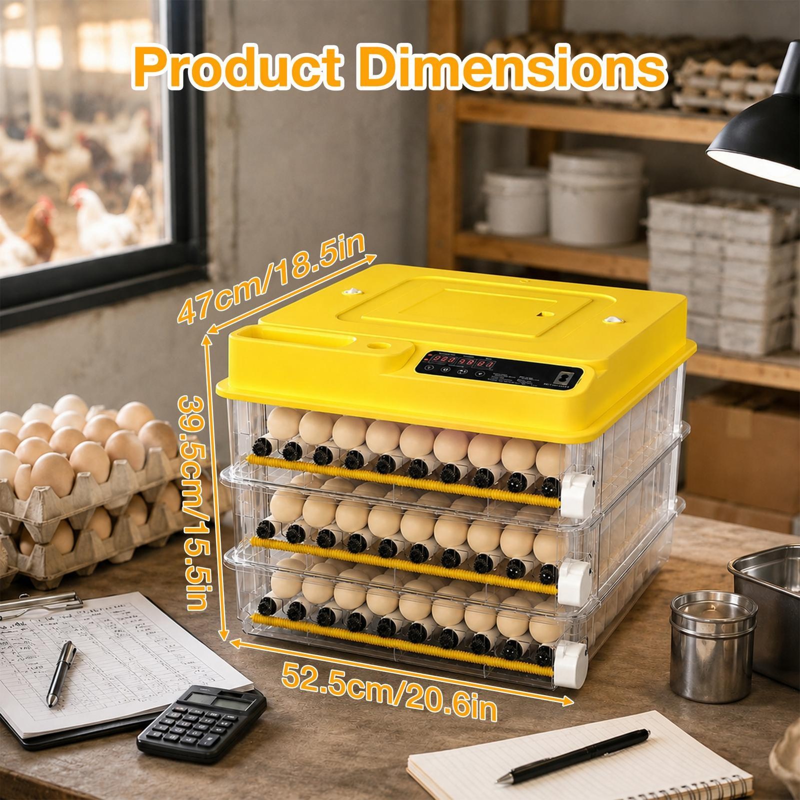 Automatic 216 Eggs Incubator Temperature Control Digital Chicken Egg Hatcher