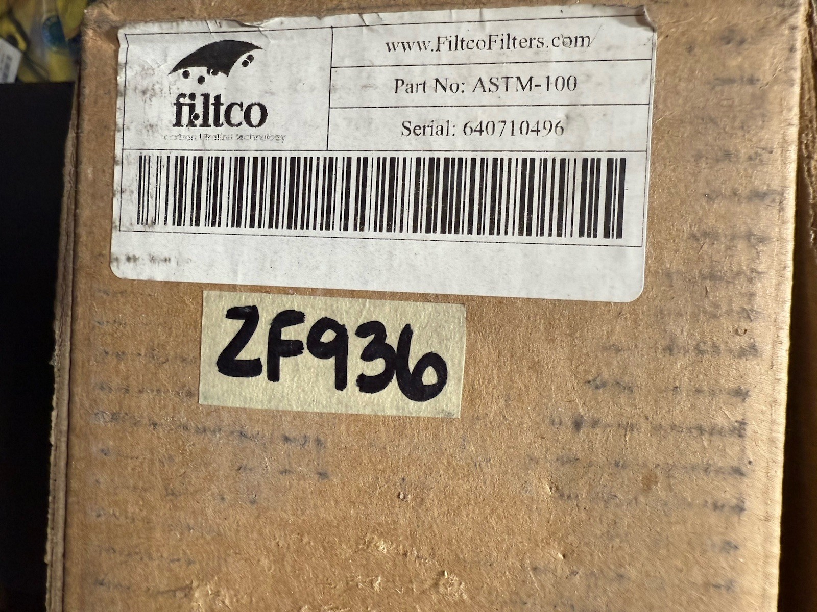Filtco Air Science Carbon Filter ASTM-100 New