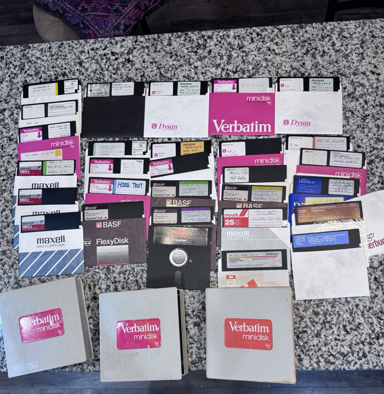 Lot Of 29 5.25" floppy Disks Star Wars Sord M200 Ms-dos IBM Diagnostics Carriers