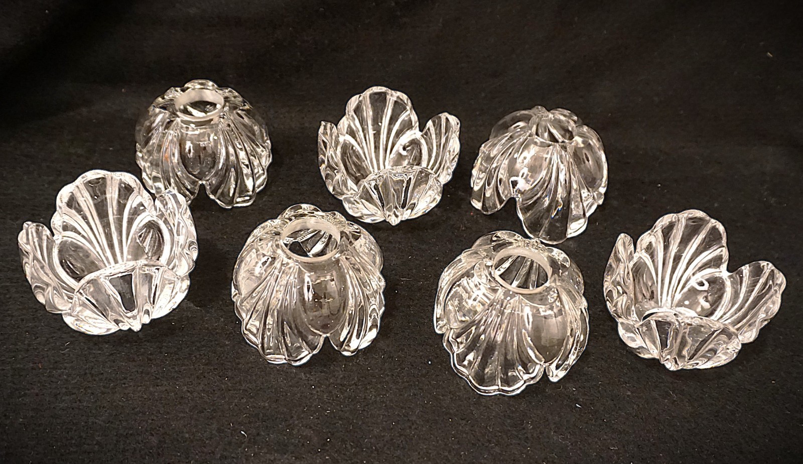 Antique Baccarat chandelier cup/lighting part France C.1900/Crystal Tulip