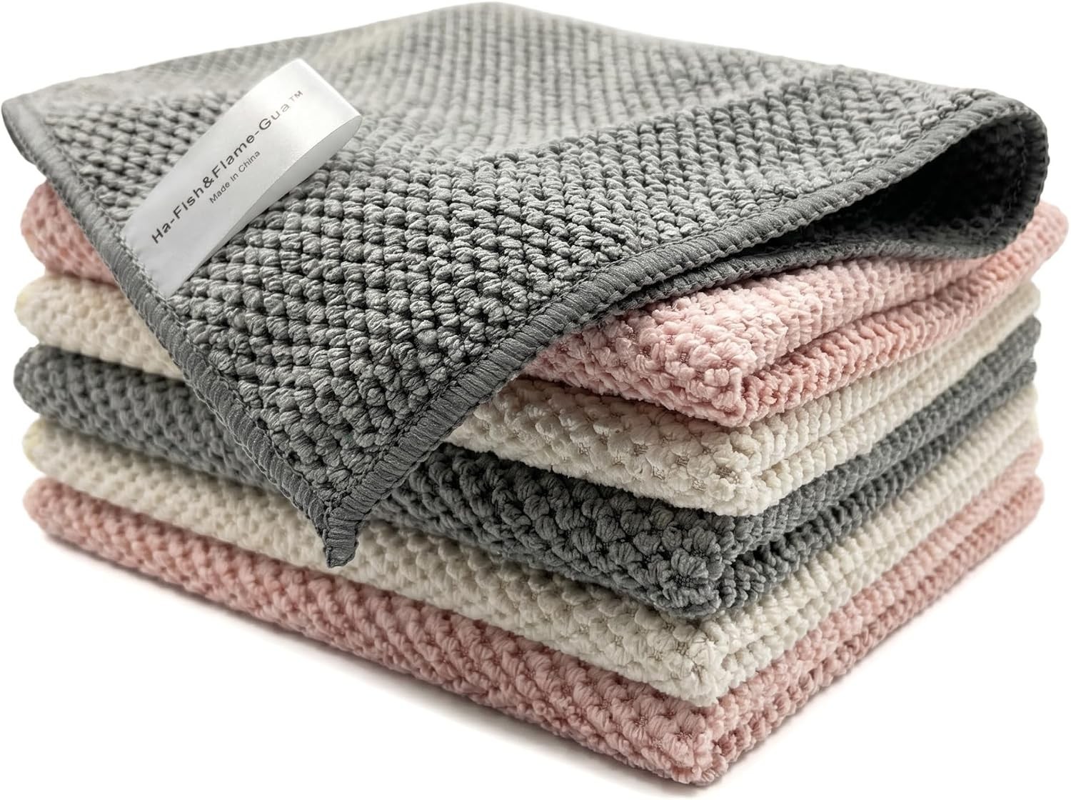 Microfiber Cleaning Cloths 6-Pack, Super Absorbent & Textured Towels for
