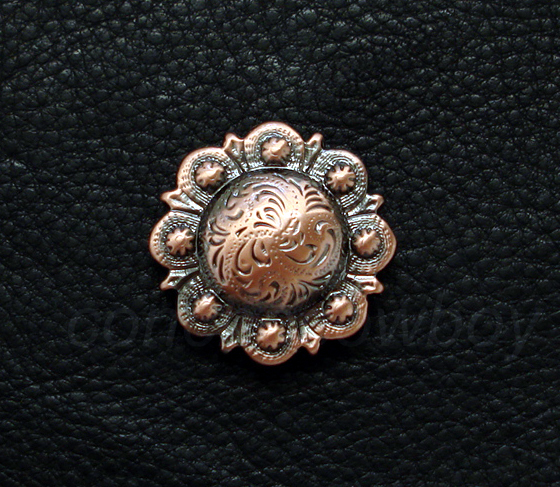 WESTERN HORSE HEADSTALL SADDLE TACK COPPER COLOR BERRY CONCHO 3/4" screw back
