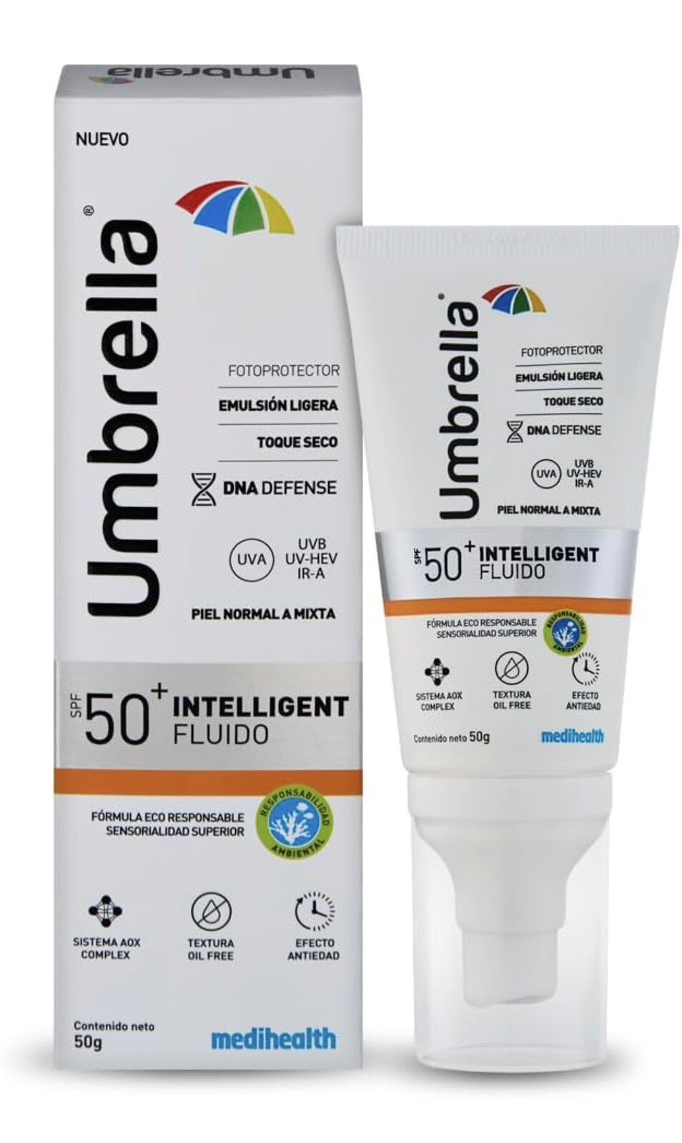 Umbrella SPF 50+ Intelligent Fluid Sunscreen Oil Free Dry Touch 50g