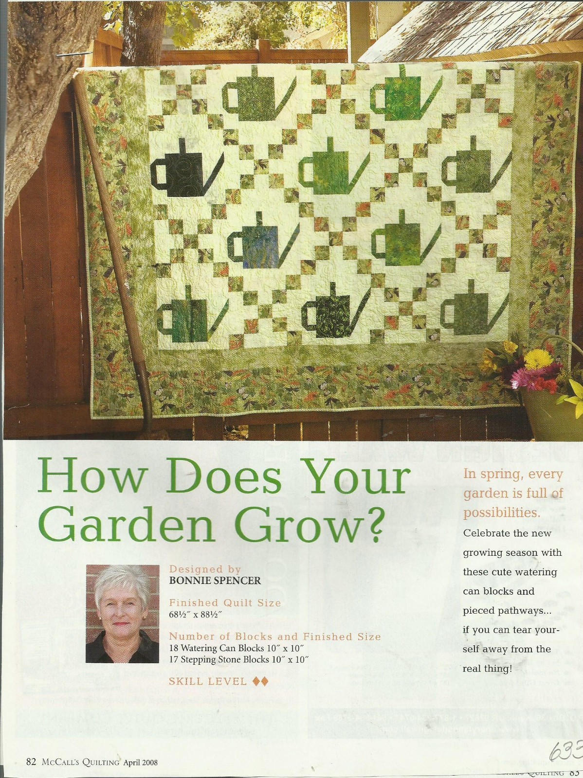 E0386 HOW DOES YOUR GARDEN GROW? QUILT PATTERN/INSTRUCTIONS