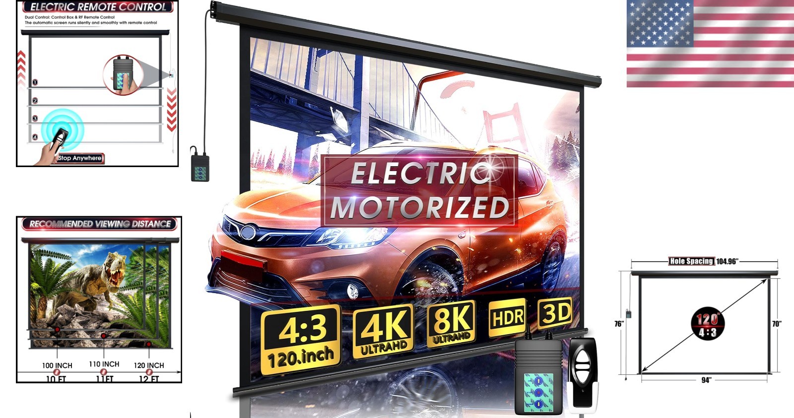 Motorized Projector Screen - Indoor and Outdoor Mo