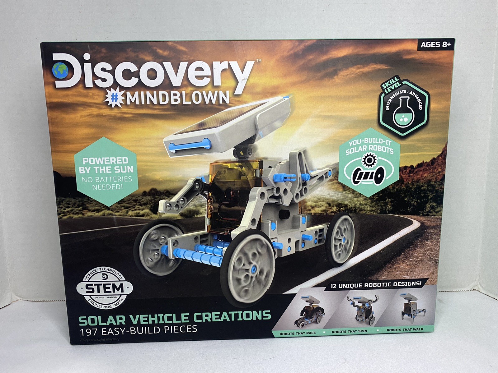 Discovery #Mindblown Solar Vehicle Creations STEM Kit 197 Pieces 12 Robot Design
