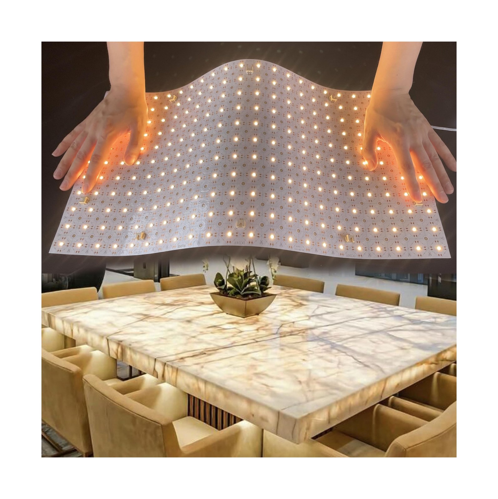 12-Pack LED Backlight Sheet 24V 36W 3000K Warm White, 19.3X9.6 inches Each Un...