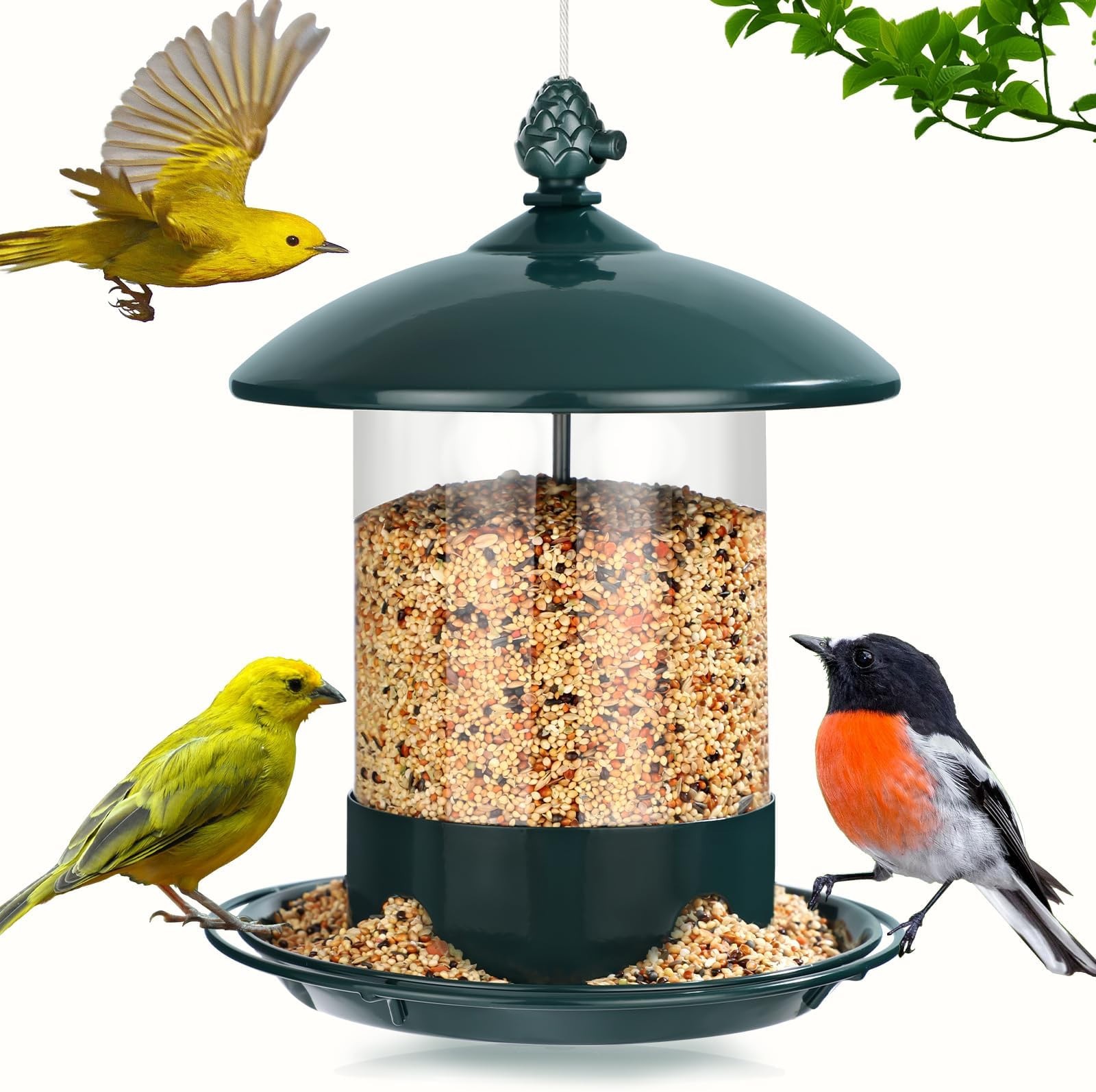 Gbekery Metal Bird Feeders for Outdoors Hanging, Weather Resistant Wild Bird ...