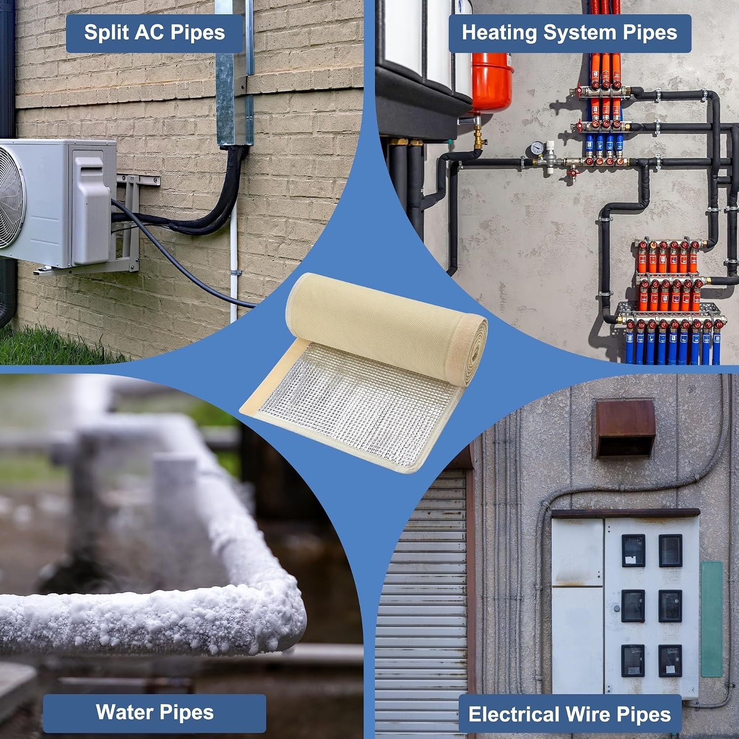 Professional-Level Khaki HVAC Pipe Insulation Sleeve, Waterproof & Durable