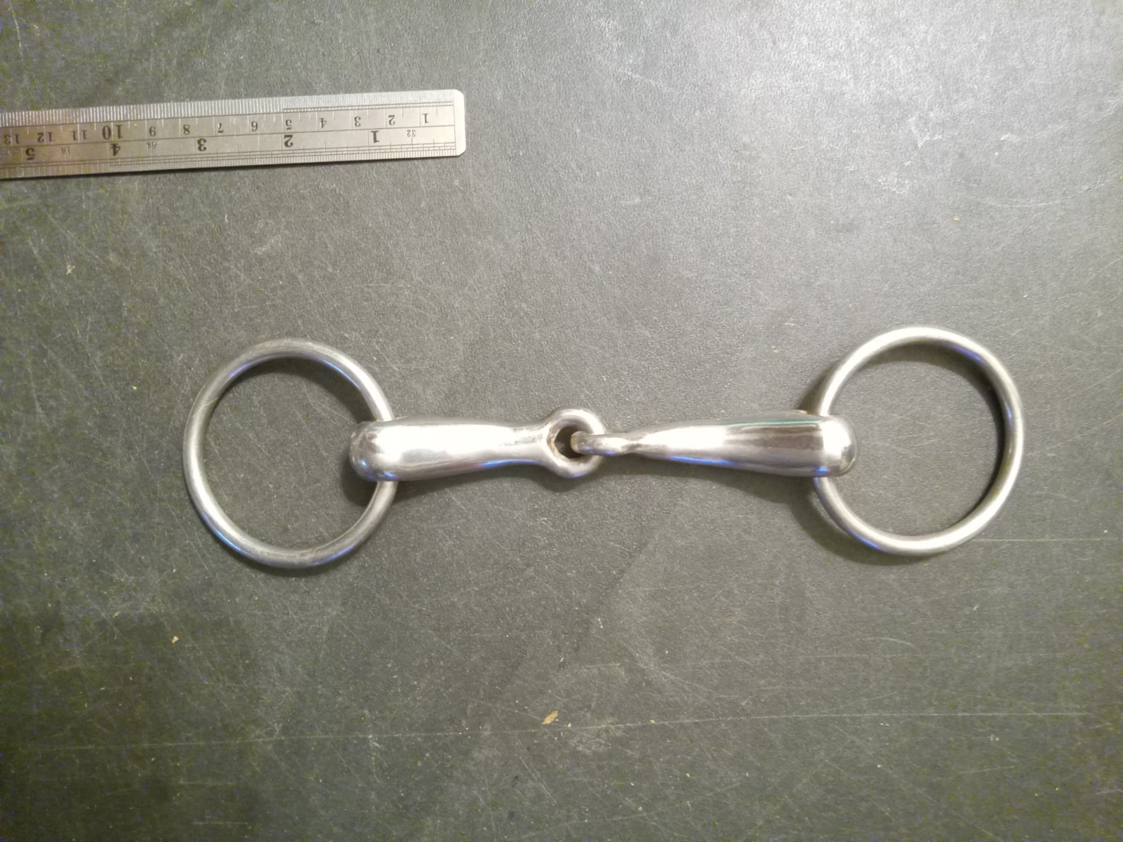 loose ring Hollow mouth snaffle bit 4 1/2 in