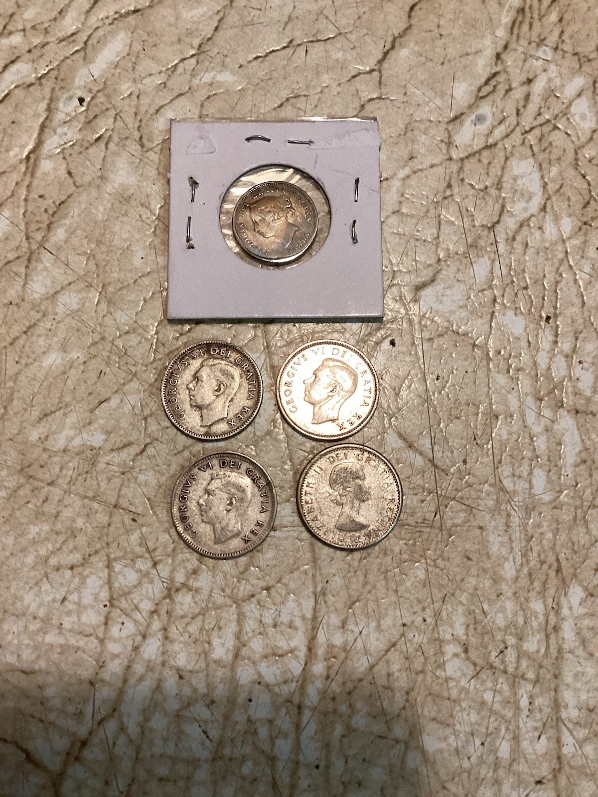 1881 CANADA 5 CENT TONED GOLD RED Silver &  4 10 Cent 9.3 Gram Silver 5 Coin Lot