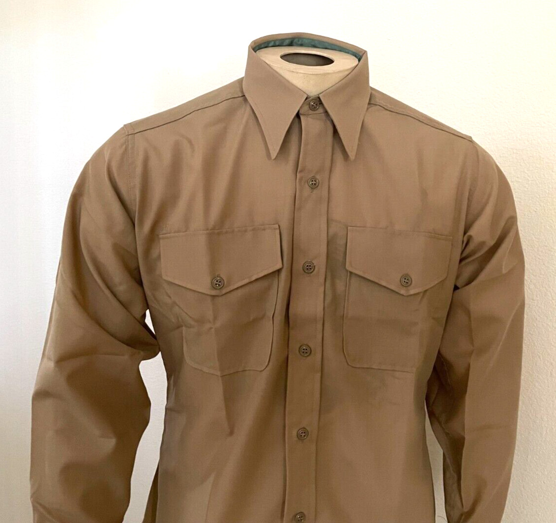 UNISSUED FLYING CROSS USMC MARINE CORPS LONG SLEEVE KHAKI SHIRT SIZE 14 X 33 NIB
