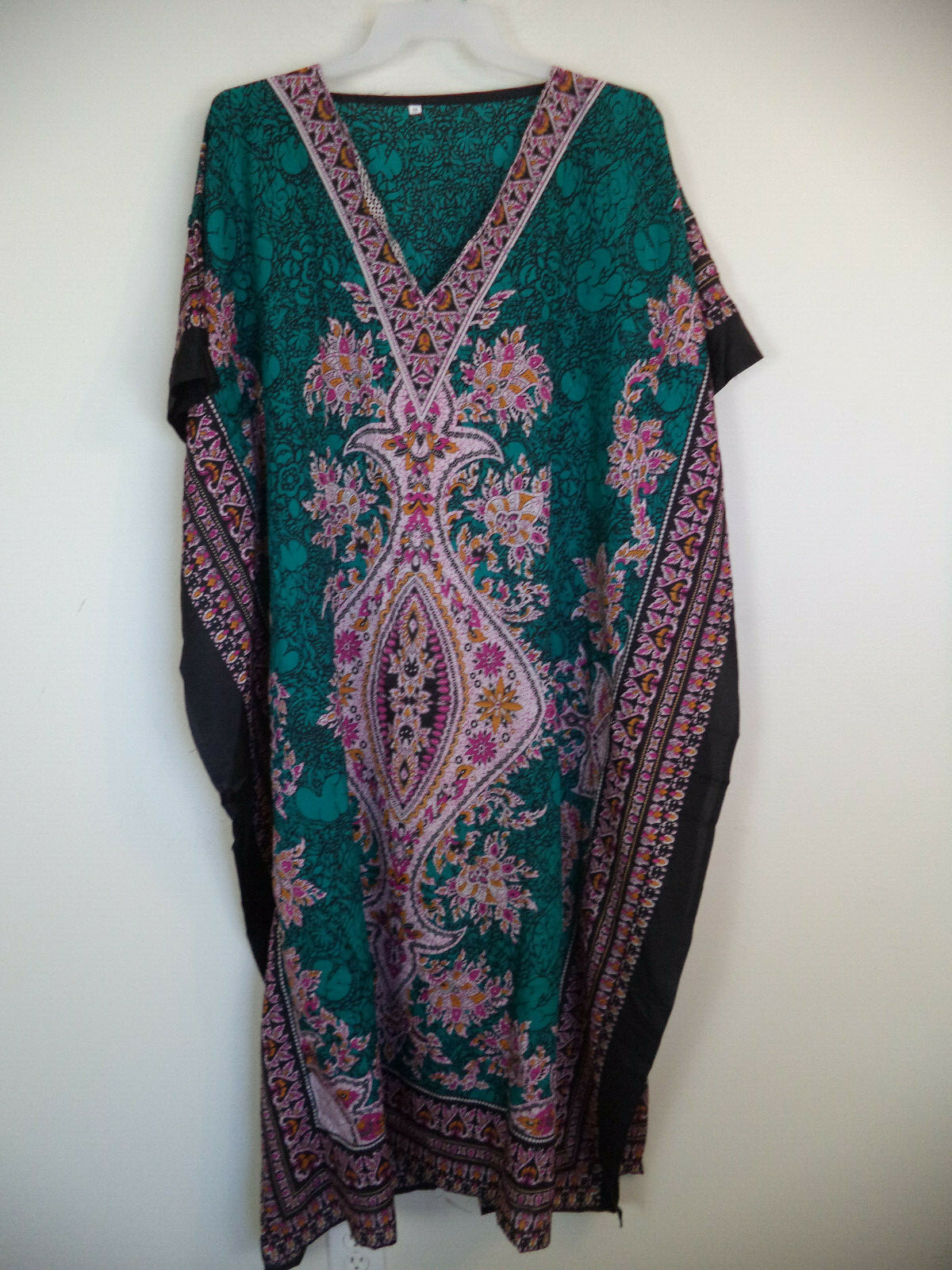 Women's Multi Color Handmade Flowing Traditional African Bubu Gown With Scarf.