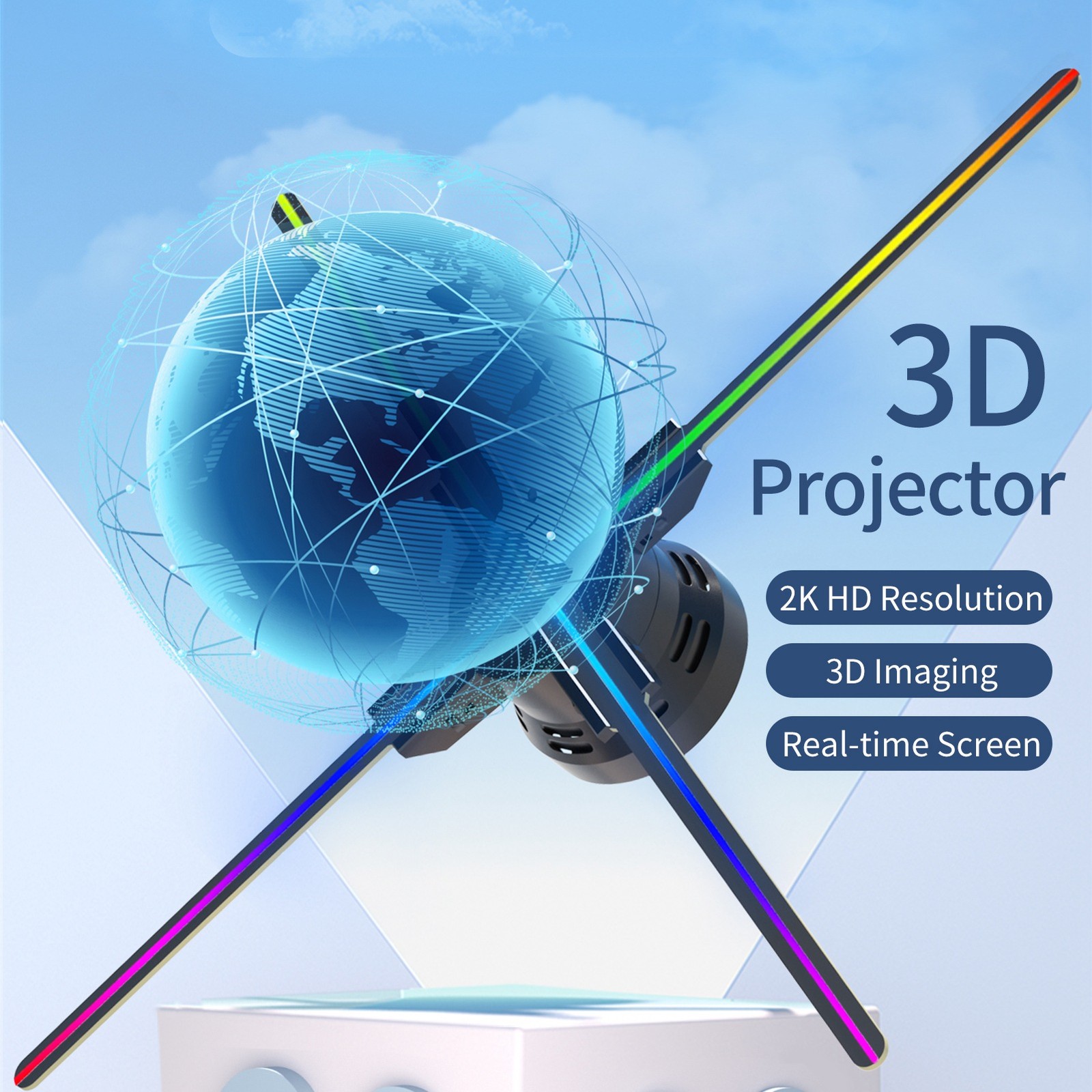 F60 3D Hologram Projector Advertising Display Fan Wall-mounted Player 3D HANR